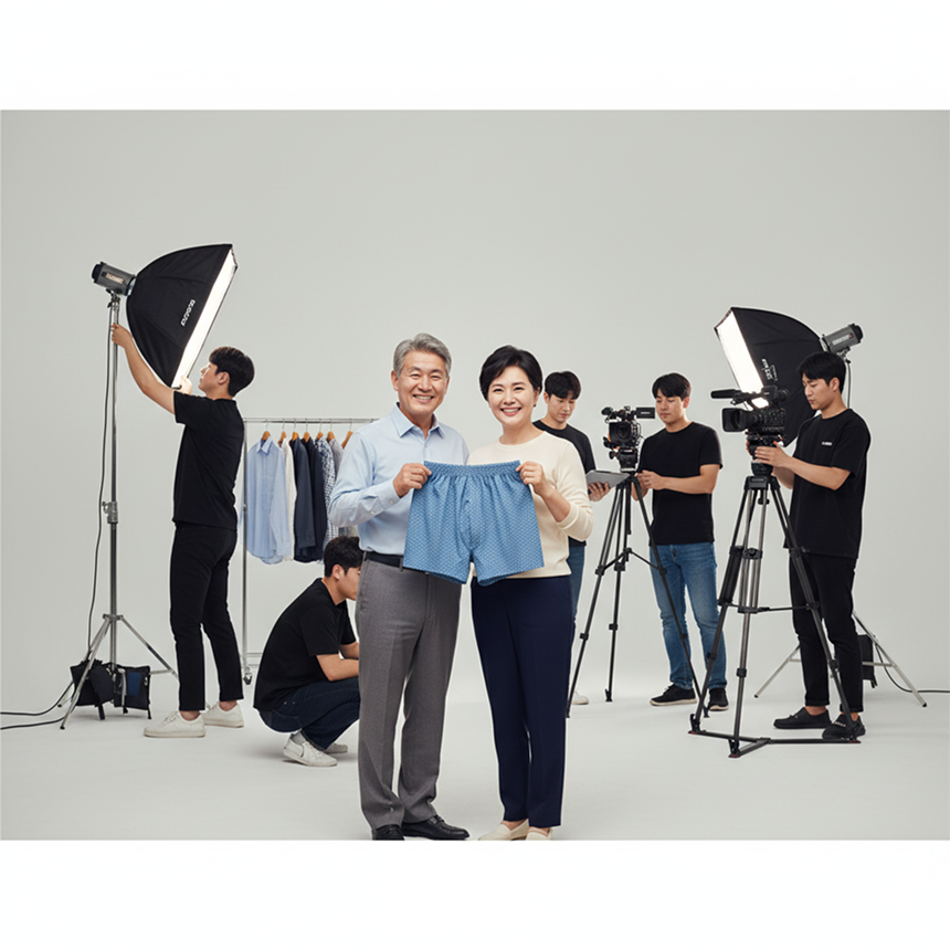 노벨지오 제품 촬영 현장 비하인드 이미지